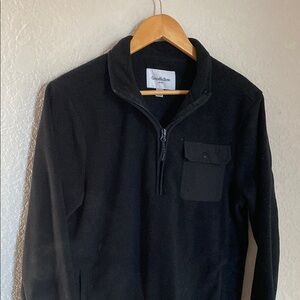 GOODFELLOW Men's Black Quarter-Zip fleece Sweater Warm Comfy